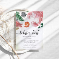 Lobster Boil Watercolor Simple Engagement Party