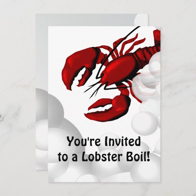 Lobster Boiling Dinner Invitation (Front/Back)