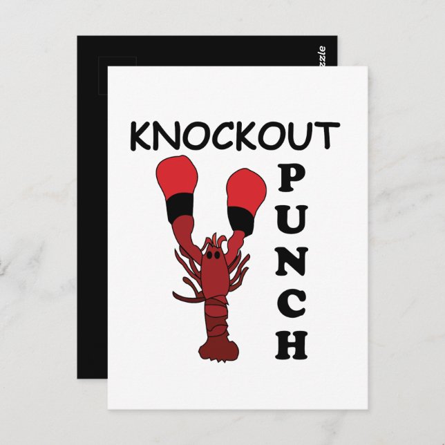 Lobster Boxing Knockout Punch  Postcard (Front/Back)