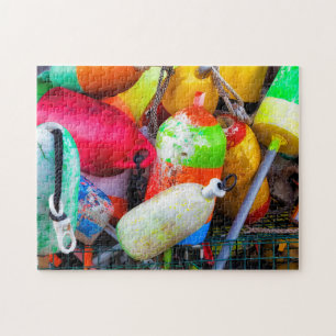 Lobster buoys at Bass Harbour Jigsaw Puzzle