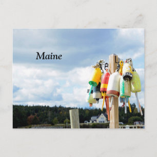 lobster buoys in Maine Postcard