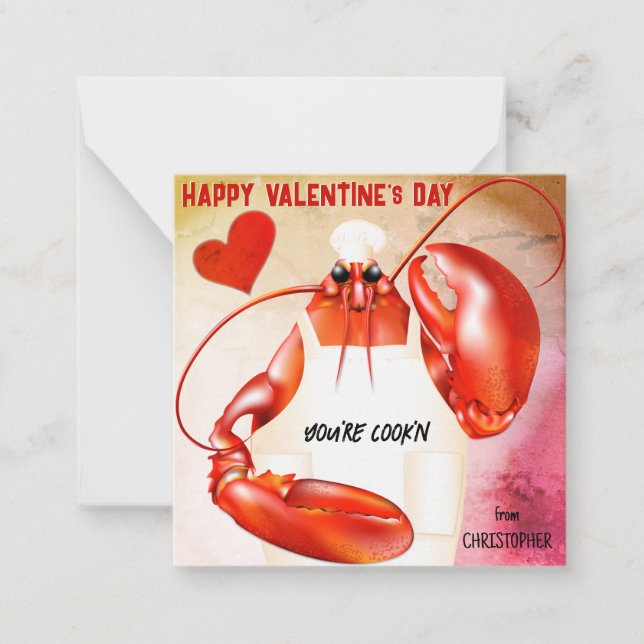 Lobster Chef Cook'n Valentine Card (Front)