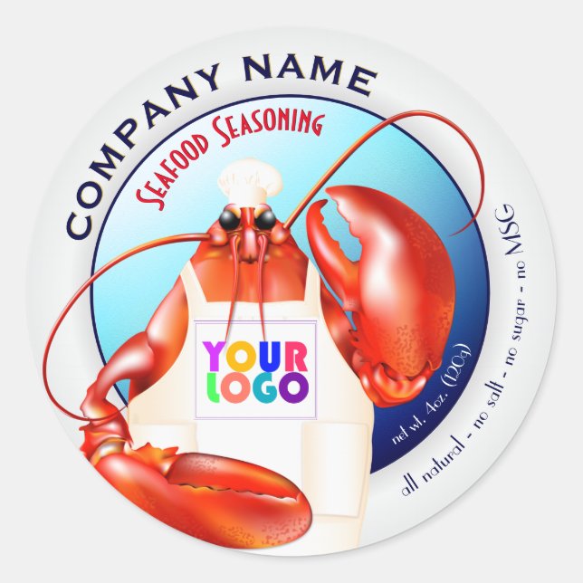 Lobster Chef Seafood Spice Seasoning Classic Round Sticker (Front)