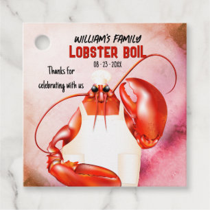 Lobster Chef Seafood Theme Favour Tags