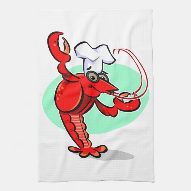 Lobster Chef Tea Towel (Vertical)
