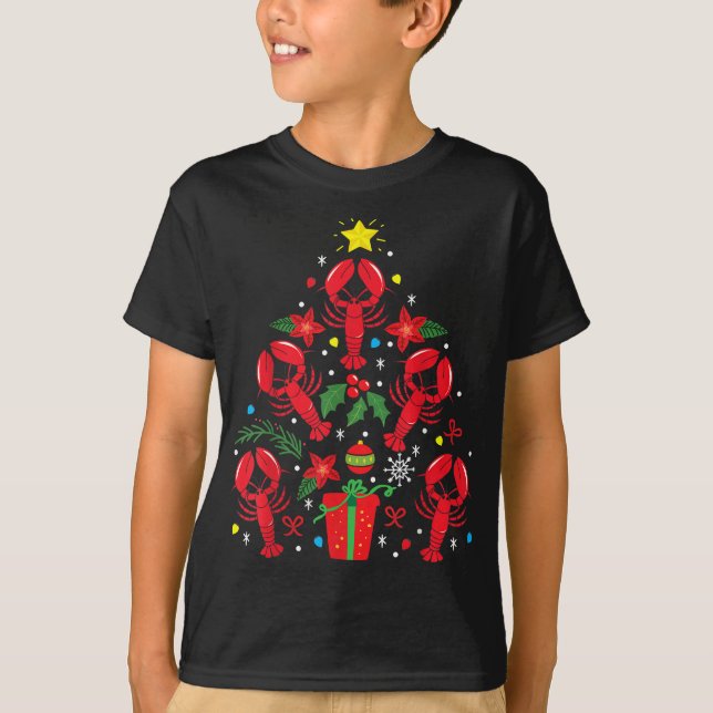 lobster christmas ornament tree funny xmas gift T-Shirt (Front)