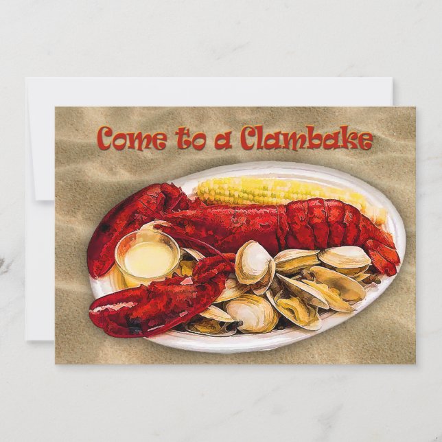 Lobster & Clams Clambake Invitation (Front)