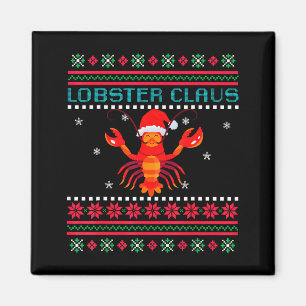 Lobster Claus Ugly Sweater For Lobster Lovers On C Magnet