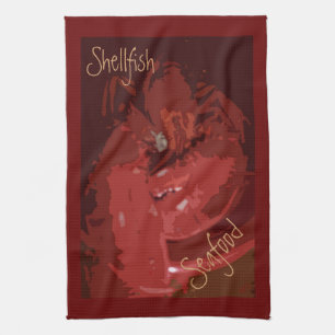 Lobster Claws Shellfish Seafood Tea Towel