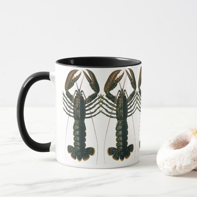 Lobster Claws Vintage Marine Ocean Life Crustacean Mug (With Donut)