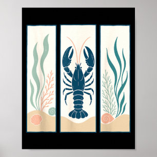 Lobster coastal ocean animal nautical marine poster