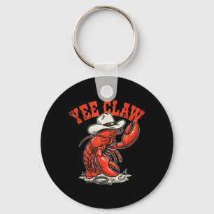 Lobster Cowboy Trendy Yee Claw Funny Lobster Key Ring