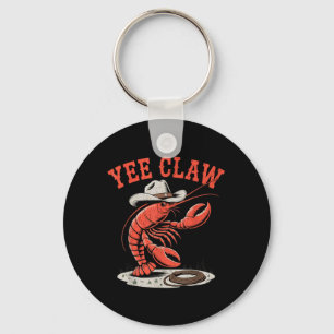 Lobster Cowboy Trendy Yee Claw Funny Lobster Key Ring