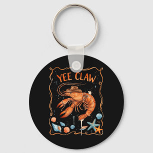 Lobster Cowboy Trendy Yee Claw Funny Lobster Key Ring