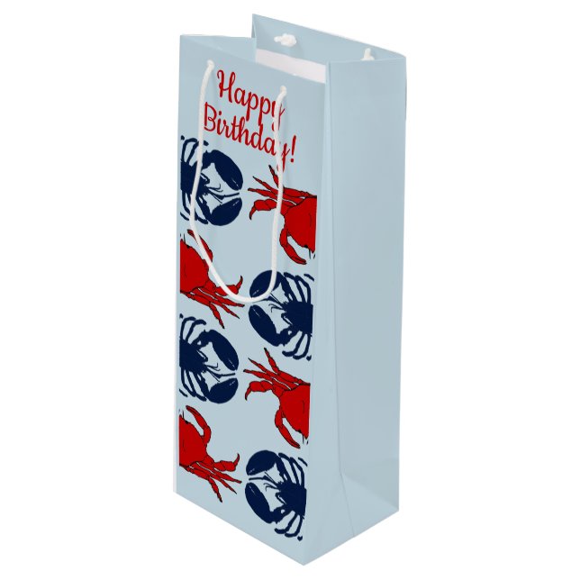 Lobster Crab Masculine Custom Occasion Gift Bag (Front Angled)