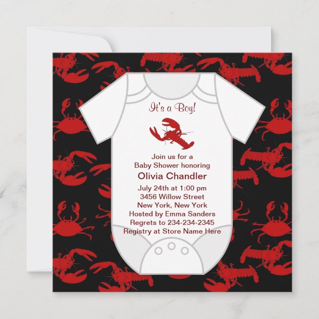 Lobster Crawfish Baby Shower Invitation (Front)