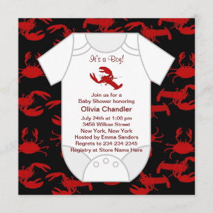 Lobster Crawfish Baby Shower Invitation