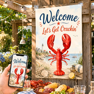 Lobster crawfish boil party welcome poster