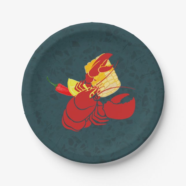 Lobster Crawfish Crab Boil Summer Party  Paper Plate (Front)