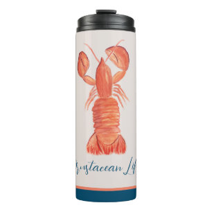 Lobster Crawfish Crustacean Watercolor   Thermal Tumbler