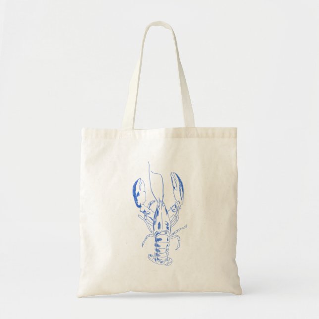 Lobster Crawfish Illustration Coastal Seafood Art Tote Bag (Front)