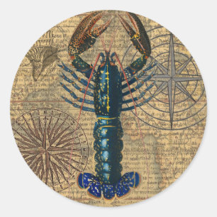 Lobster Crawfish Shellfish Seafood Ocean Classic Round Sticker