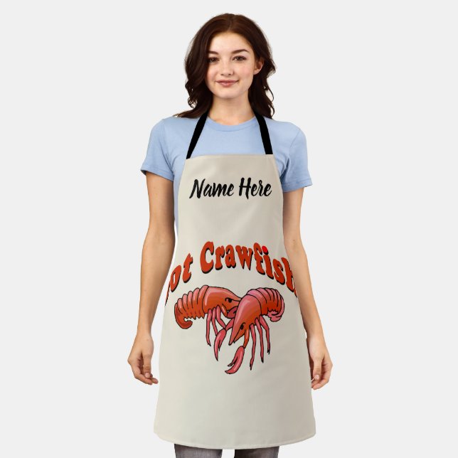 Lobster, Crayfish, Crawfish add text, Apron (Worn)