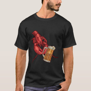 Lobster Crustacean Beer Drinking Funny Lobster T-Shirt