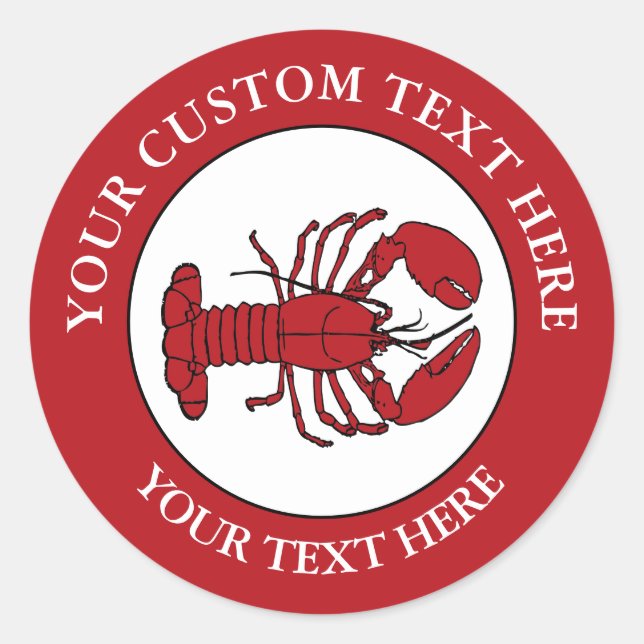 Lobster Custom Text Logo Icon  Classic Round Stick Sticker (Front)