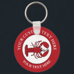 Lobster Custom Text Logo Icon Key Ring<br><div class="desc">Lobster Custom Text Logo Icon</div>