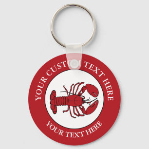 Lobster Custom Text Logo Icon Key Ring