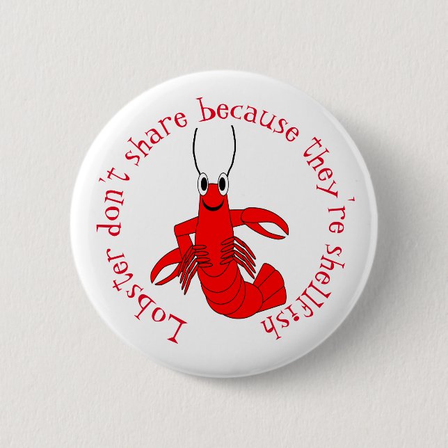 Lobster Design 6 Cm Round Badge (Front)