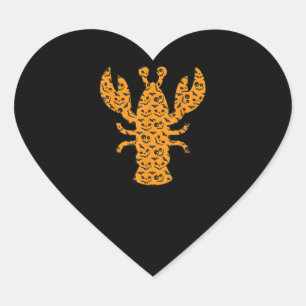 Lobster Easy Halloween Outfit Crayfish Lazy Heart Sticker