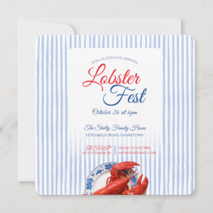 Lobster Fest Coastal Seafood Nautical Stripe Party