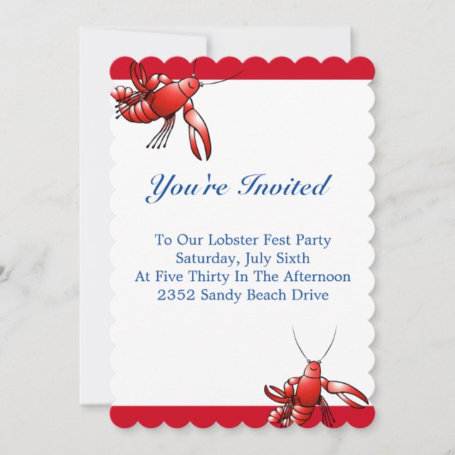 Lobster Fest Party Invitation (Front)