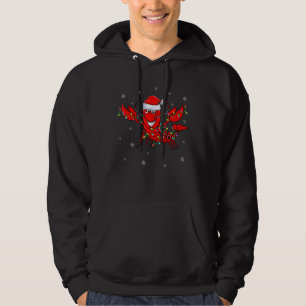 Lobster Fish Xmas Lighting Reindeer Hat Lobster Ch Hoodie