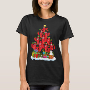 Lobster Fish Xmas Tree Lighting Santa Lobster Chri T-Shirt