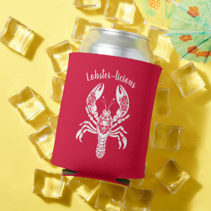 Lobster-Fisherman Core-Hawaiian-Cherry Red Can Cooler