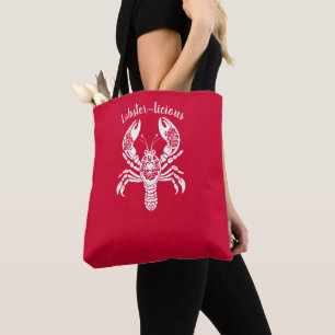 Lobster-Fisherman Core-Hawaiian-Cherry Red Tote Bag