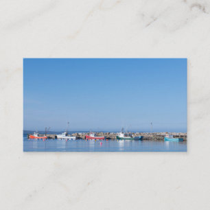 Lobster Fishing Boats with Blue Sky above Business Card