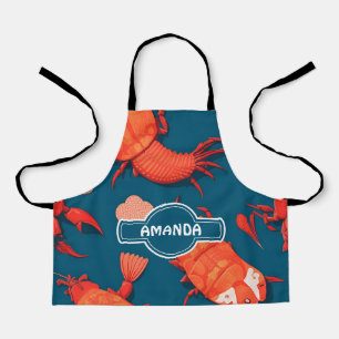 Lobster Geometric Colourful Personalised Pattern Apron