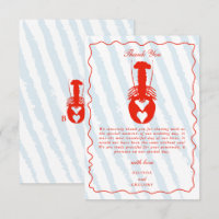 Lobster Heart Blue Stripes Nautical Beach Wedding