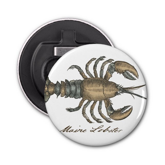 Lobster Illustration Antique Maine Seafood Bottle Opener (Front)