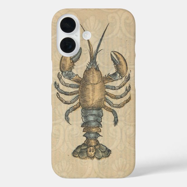 Lobster Illustration Antique Maine Seafood Case-Mate iPhone Case (Back)