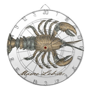 Lobster Illustration Antique Maine Seafood Dartboard