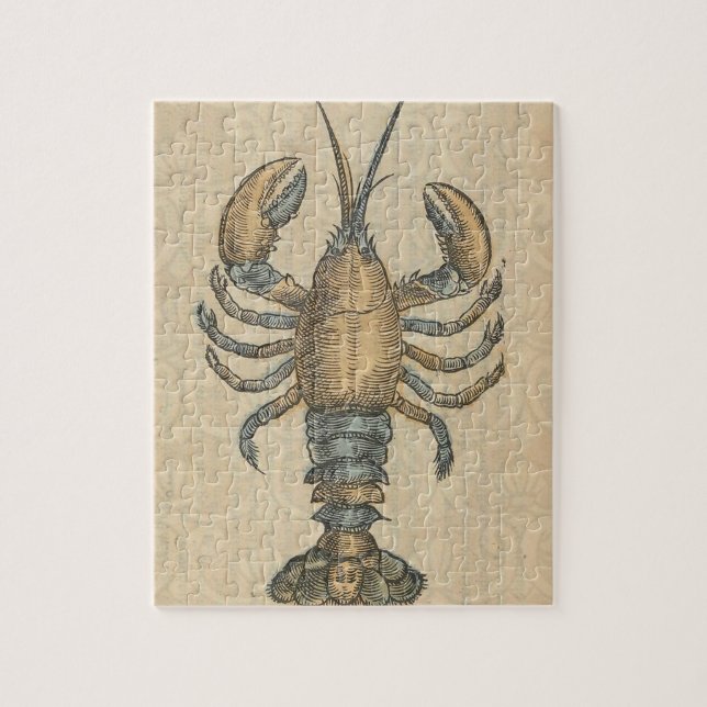Lobster Illustration Antique Maine Seafood Jigsaw Puzzle (Vertical)