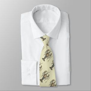 Lobster Illustration Antique Maine Seafood Tie
