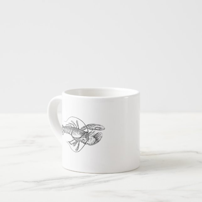 Lobster Illustration Espresso Cup (Front Left)