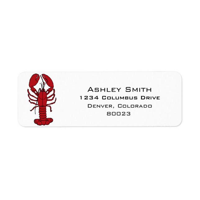 lobster is red return address label (Front)