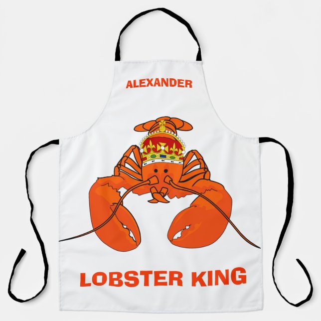 Lobster King Long Apron Personalise (Front)